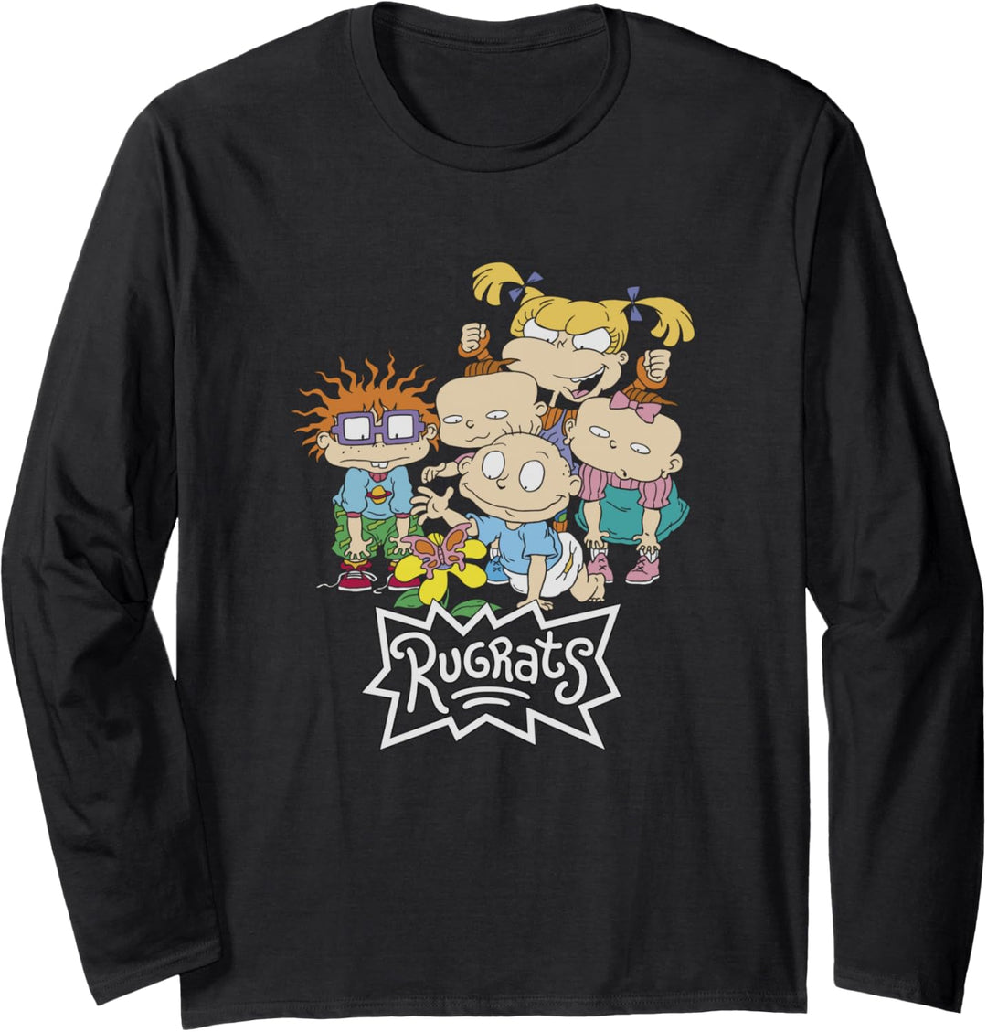 Rugrats Group Shot Butterfly Catch Logo Langarmshirt