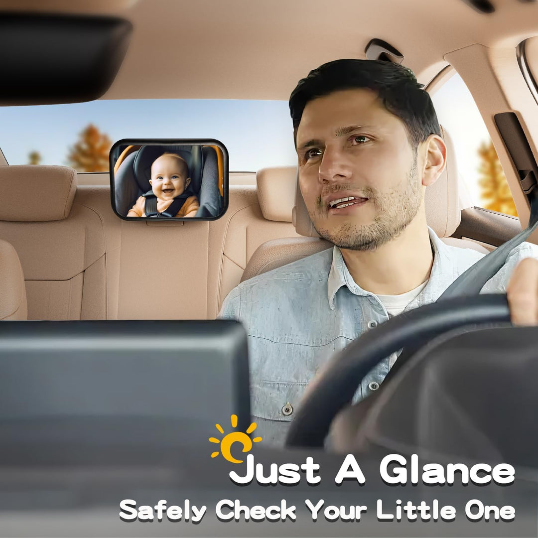 Spiegel Auto Baby Rückbank Rueckspiegel - Autospiegel Baby Rücksitz mit Haken Clip, 100% Bruchsicher