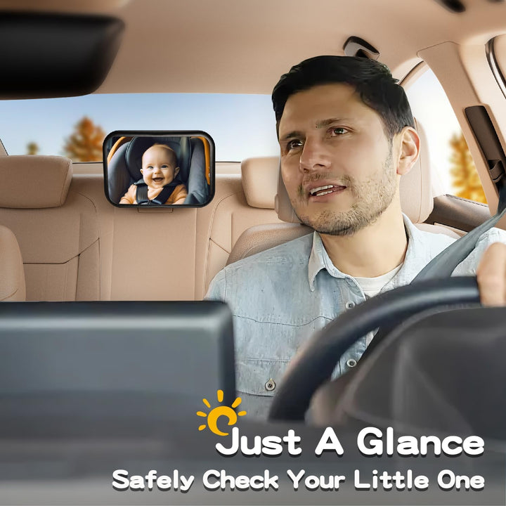 Spiegel Auto Baby Rückbank Rueckspiegel - Autospiegel Baby Rücksitz mit Haken Clip, 100% Bruchsicher