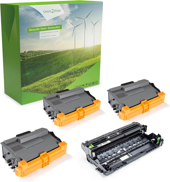 Green2Print 3X Toner, 1x Trommel 3X 8000, 1x 50000 Seiten ersetzt Brother DR-3400, TN-3480 passend f