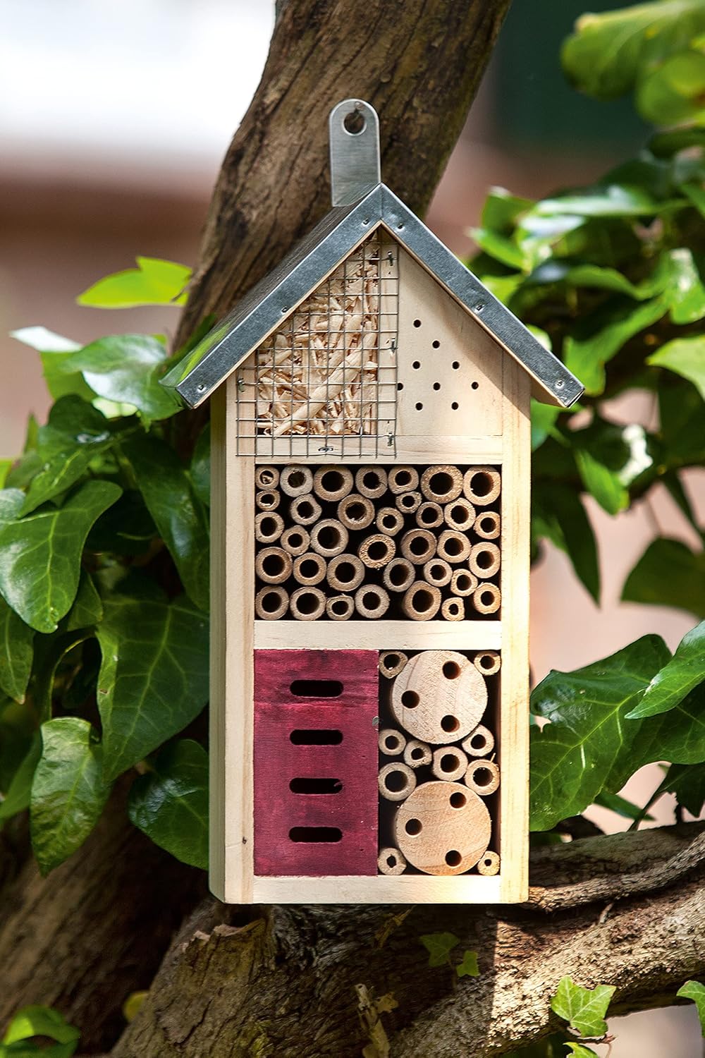 CULT at home Insektenhaus – Nistkasten für Nützlinge – Höhe 26 cm – Bienenhotel Schmetterlingshaus I