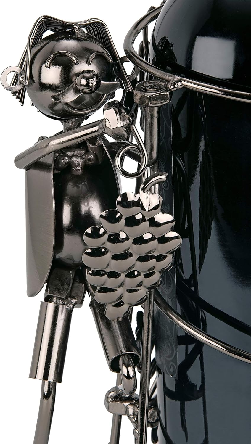 BRUBAKER Weinflaschenhalter Winzer - Flaschenständer Deko-Objekt aus Metall - Flaschenhalter Weinbau