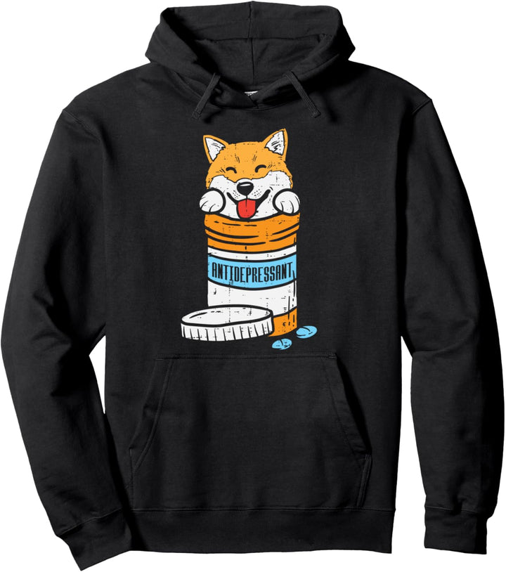 Antidepressant Shiba Inu Akita Japanese Dog Doge Meme Gift Pullover Hoodie