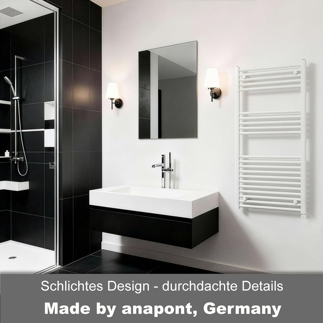 anapont WiFi und Bluetooth elektrischer Badheizkörper 1175x750 | Handtuchheizkörper, Badheizung elek