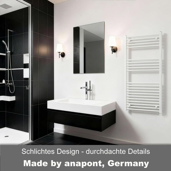 anapont WiFi und Bluetooth elektrischer Badheizkörper 1175x750 | Handtuchheizkörper, Badheizung elek
