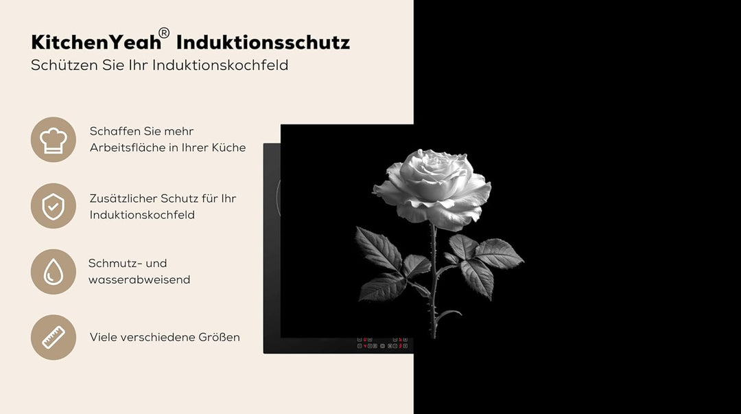 KitchenYeah© Herdabdeckplatte Einteilig Küche Herdabdeckung Induktionsfeld Ceranfeld Herdabdeckplatt