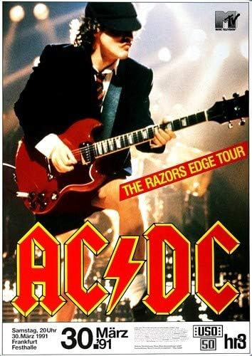 AC/DC - Razors Edge, Frankfurt 1991 » Konzertplakat/Premium Poster | Live Konzert Veranstaltung | DI