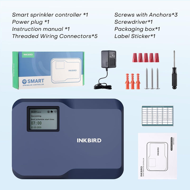 Inkbird IIC-602-WIFI 6-Zonen-Programmierbarer Controller für den Innenbereich, WLAN Sprinkler/Bewäss