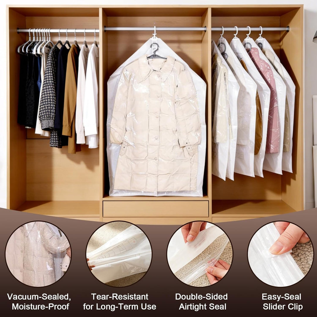 Hängend Vakuumbeutel für Kleidung Haken 6 Stück (110 x 67 cm) Vacuum Bags for Clothing Platz Vakuumb