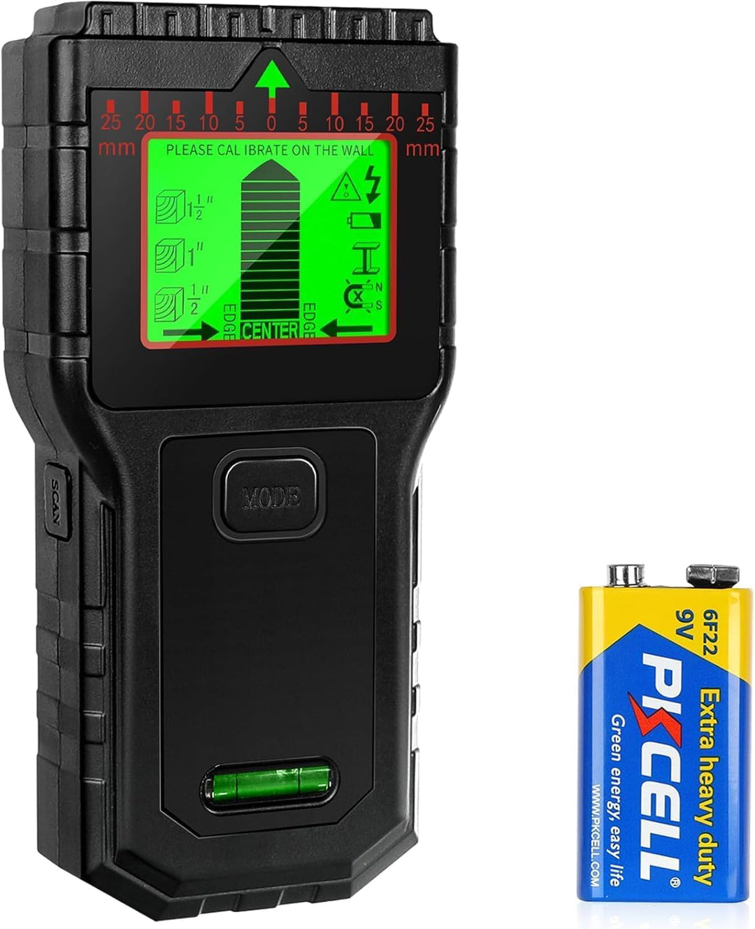 Leitungsfinder Multifunktionaler Stud Finder mit LCD-Display &amp; Audio-Alarm, für Holz, AC-Leitungen,