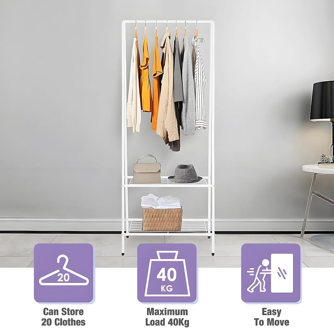 Kleiderständer Metall Kleiderstange 60 cm x 151 cm Kleiner Garderobenständer für Schlafzimmer mit Sc
