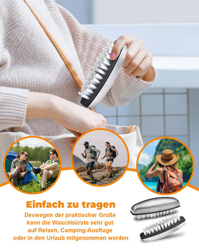 UCEC 4 Stck. Nagelbürste, Nagelbürste Edelstah,Hochwertige handwaschbürste,Borsten hart und weich,Ha