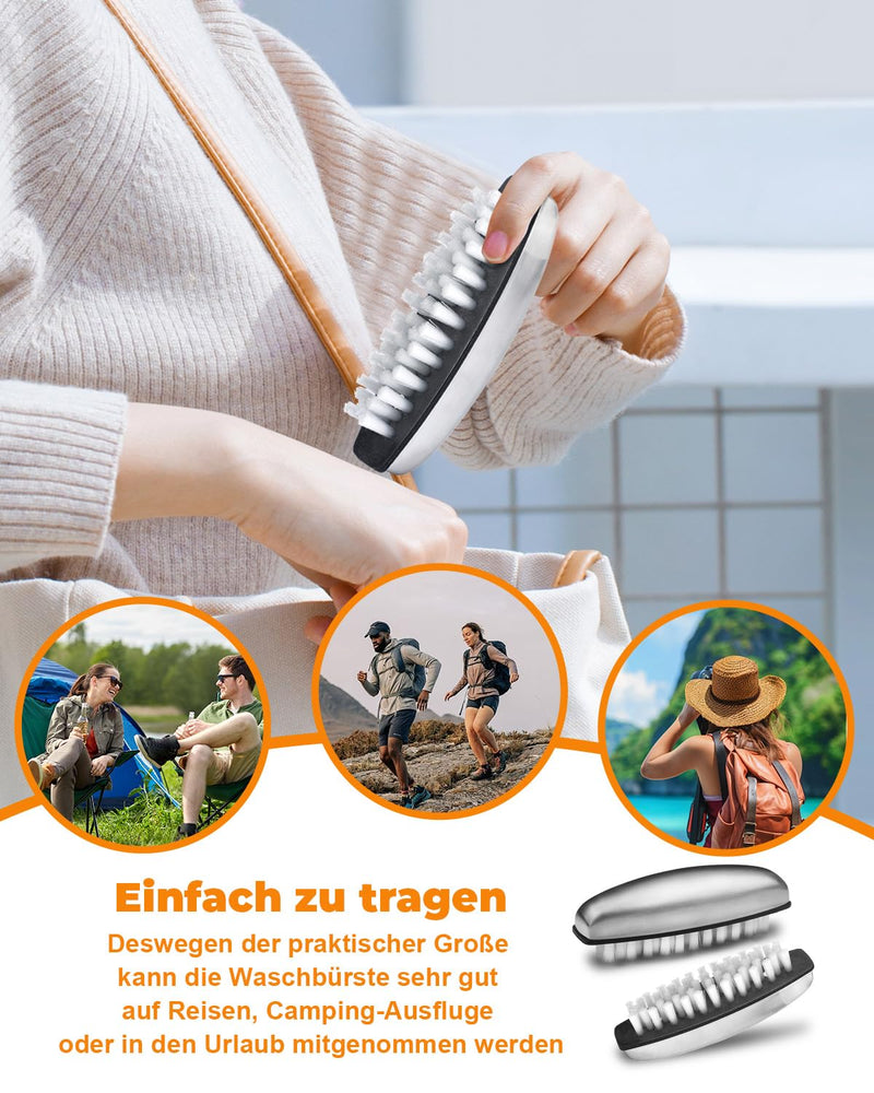 UCEC 4 Stck. Nagelbürste, Nagelbürste Edelstah,Hochwertige handwaschbürste,Borsten hart und weich,Ha