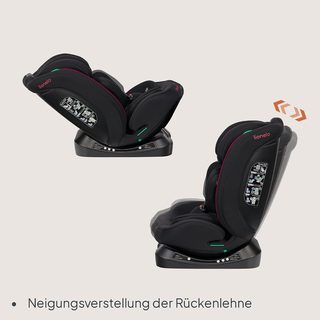 Lionelo Aart i-Size Kinderautositz Gruppe 0/1/2/3, 40-150 cm, 0-12 Jahre | Universelle Gurtmontage,