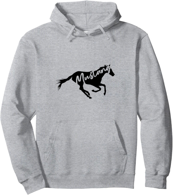 Running Mustang Wild Horse Breed Lover Silhouette Gift Pullover Hoodie