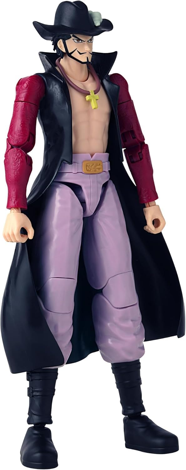 BANDAI – Anime Heroes – One Piece – Dracule Mihawk „Falkenauge“ 17 cm – Bewegliche Anime‑Figur Mihaw