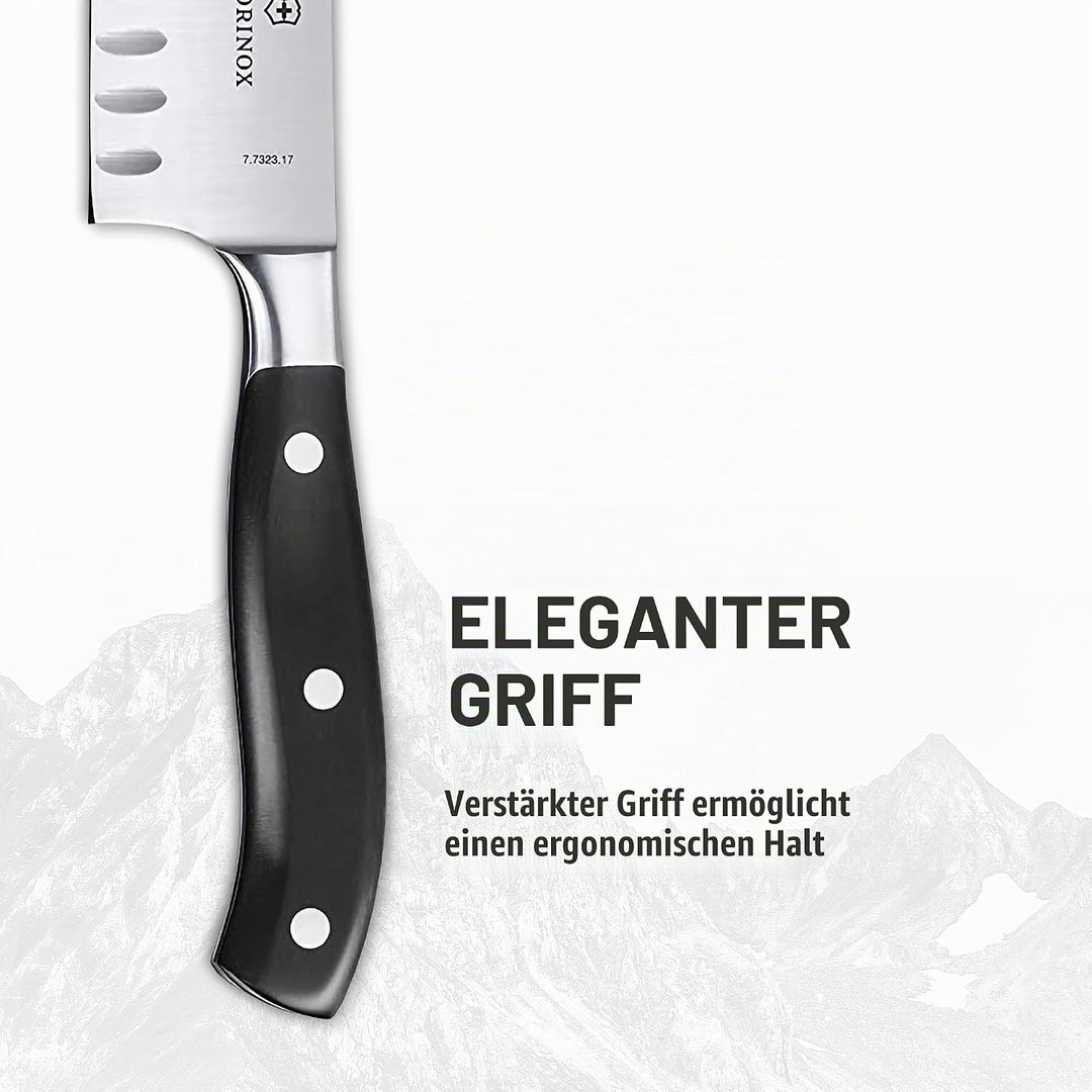Santokumesser, geschmiedet, mit Kullenschliff,