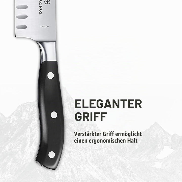 Santokumesser, geschmiedet, mit Kullenschliff,