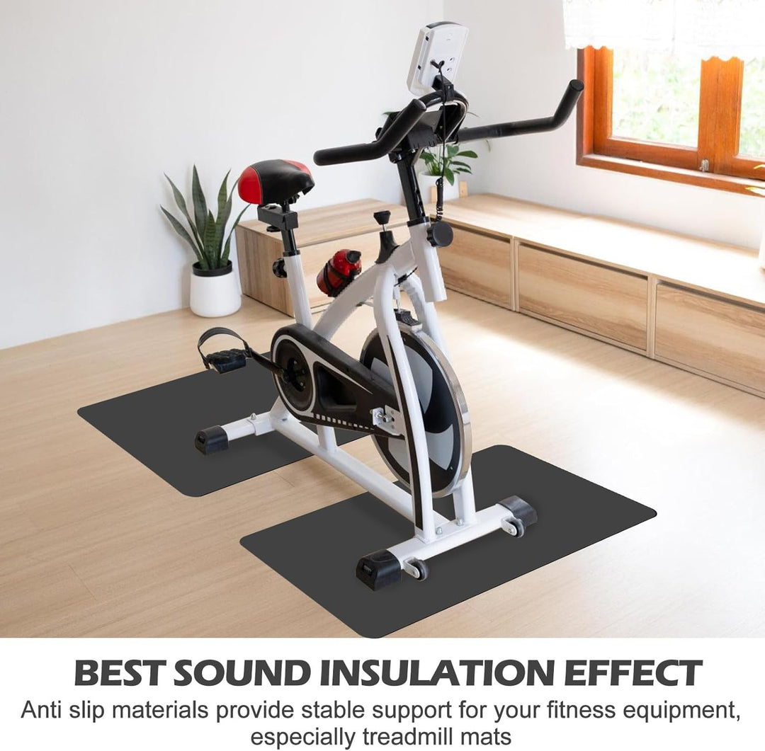 2 Stück Bodenschutzmatte Fitnessgerät, 60 * 30cm Laufband Matte 3mm Dicke, Stossfeste Bodenschutzmat