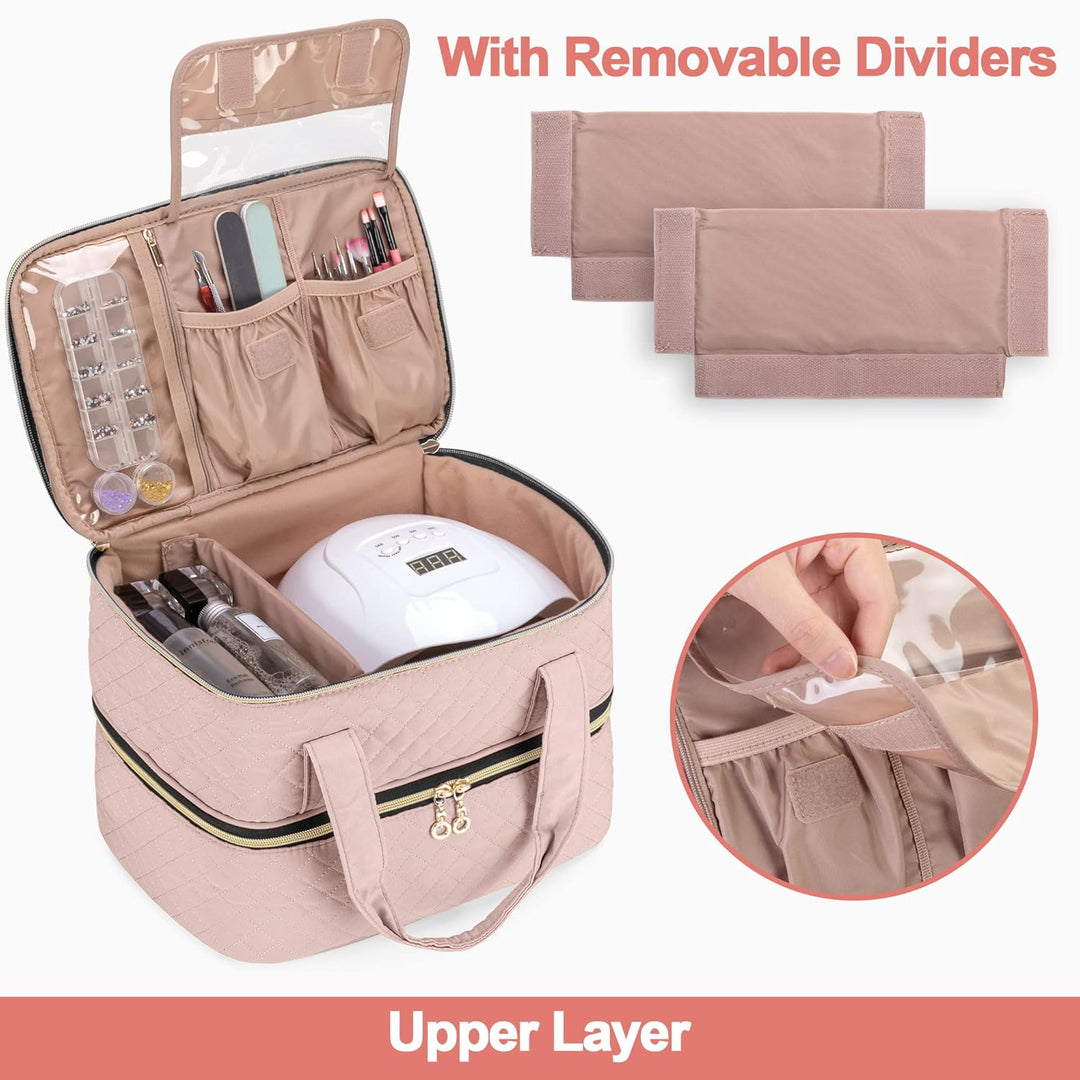 Yarwo Nagellack Tasche Organizer, Nagellack Aufbewahrung für 50 Flaschen Nagellack (bis zu 15 ML) un