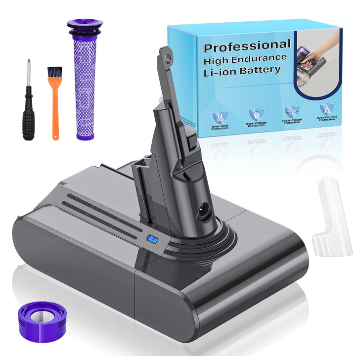 8000mAh Akku für Dyson V8 SV10, Li-ION Ersatzakku Batterie kompatibel mit V8 Animal/Absolute/Motorhe
