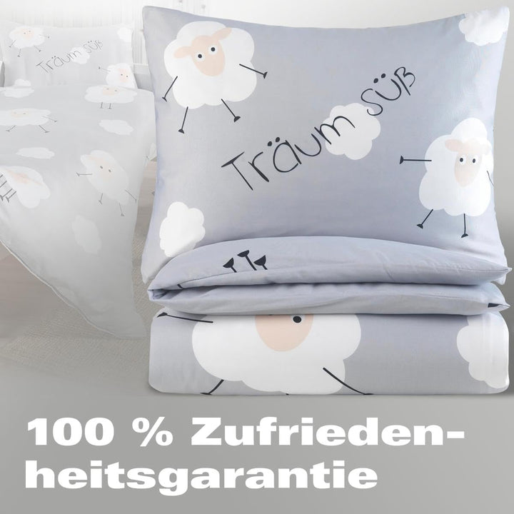 BaSaTex Kinder Baby Bettwäsche Set für Mädchen und Jungen | 100x135 cm + 40x60 cm | 100% Polyester M