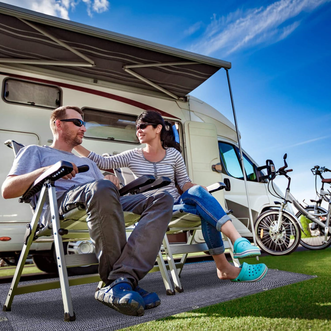Sonnewelt Vorzeltteppich Zeltteppich 100% HDPE, Outdoor campingteppich mit 13 Heringe, Ausgestattet