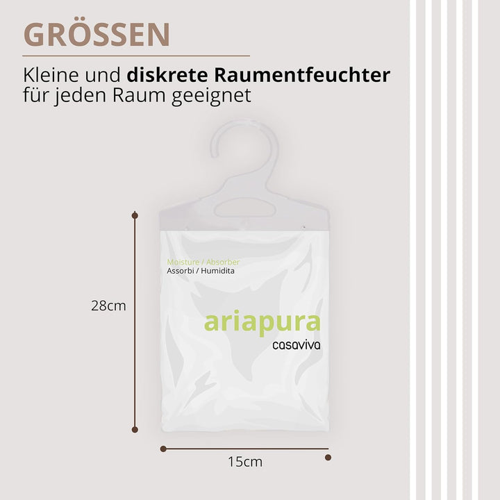 Luftentfeuchter mit Haken basierend auf hydrophilen Kristallen 6 * 500ml Ariapura Aromatherapie, Kon