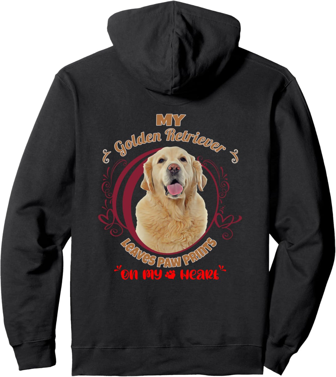 Golden Retriever Hundebesitzer Paw Prints On My Heart Pullover Hoodie
