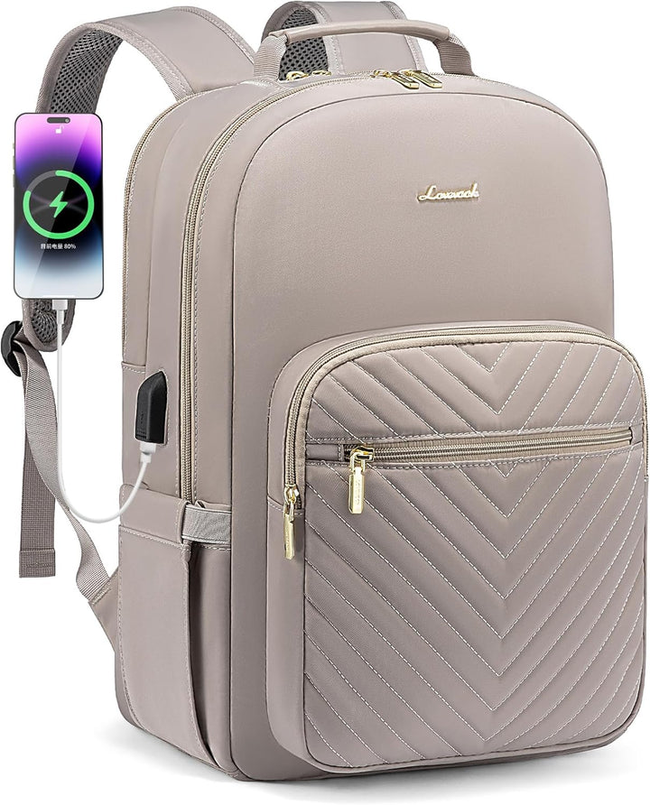 LOVEVOOK Rucksack Damen, Gross 15,6 Zoll Laptoptasche Rucksäcke Wasserdicht Daypacks mit USB Ladeans