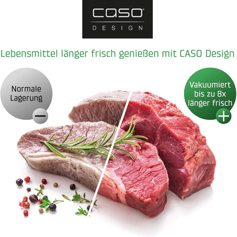 CASO 1385 GourmetVAC 280 - Vakuumierer - doppelte Schweissnaht - Kolbenpumpe (15L/min) und kraftvoll