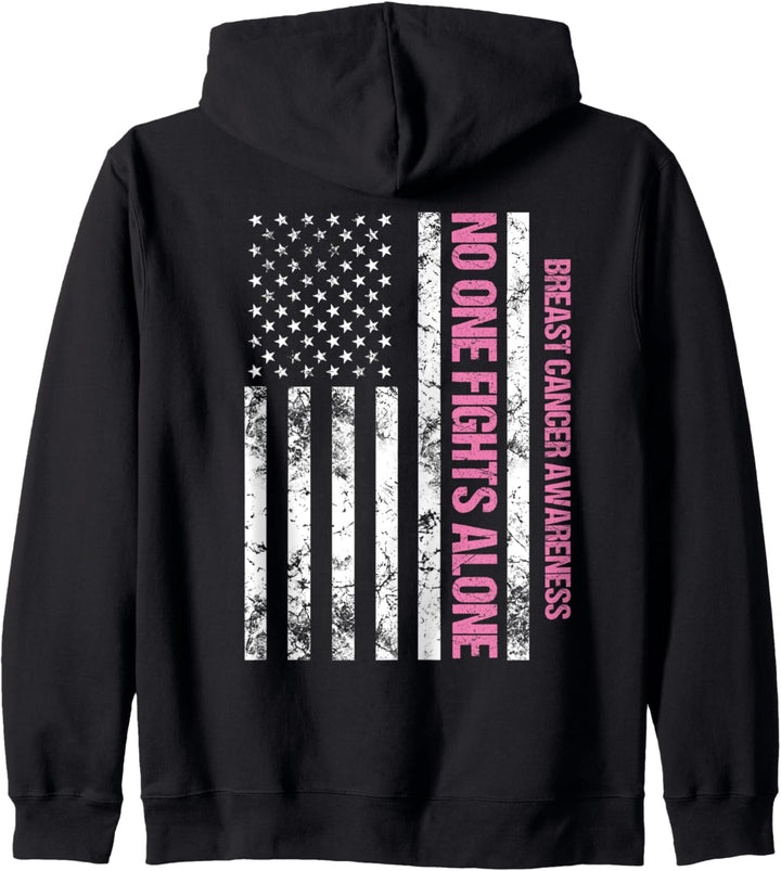 Bewusstsein für Brustkrebs mit amerikanischer Flagge Kapuzenjacke