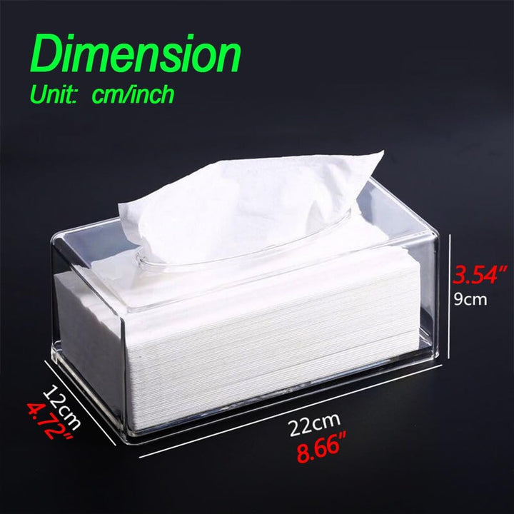 Quadratische transparente Acryl-Taschentuchbox, Box-Abdeckungen, rechteckig, Badezimmer-Gesichts-Ser