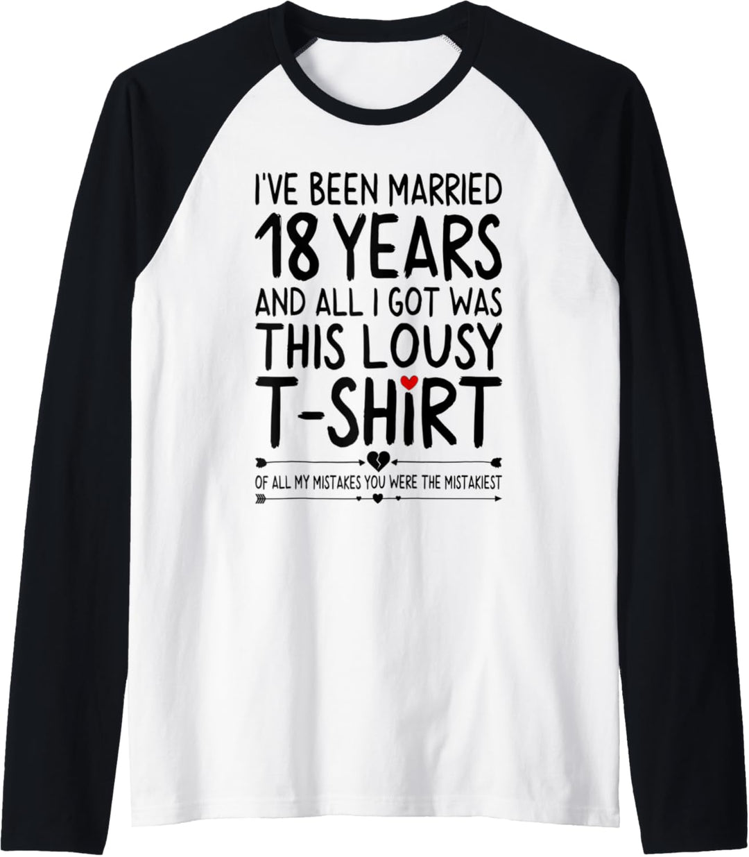 18 Years of Marriage 18th Wedding Anniversary for Her Couple Raglan