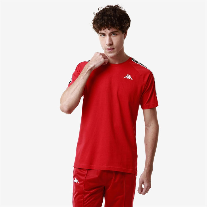 Kappa Herren Coen Slim 222 Band Tee Hemd XS Red-black, XS Red-black