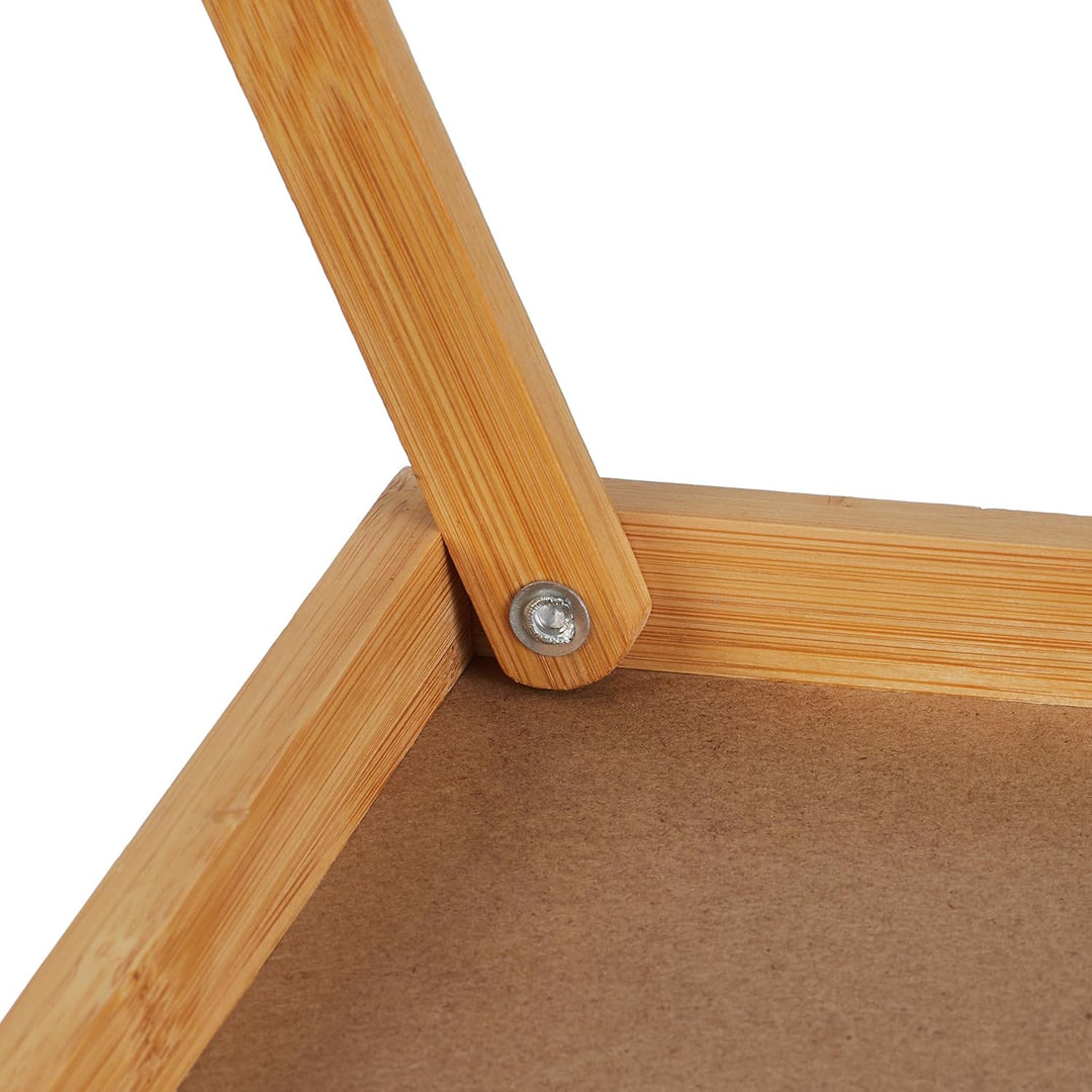 Relaxdays Betttablett Bambus, faltbar, Serviertablett für Frühstück im Bett mit klappbaren Beinen al