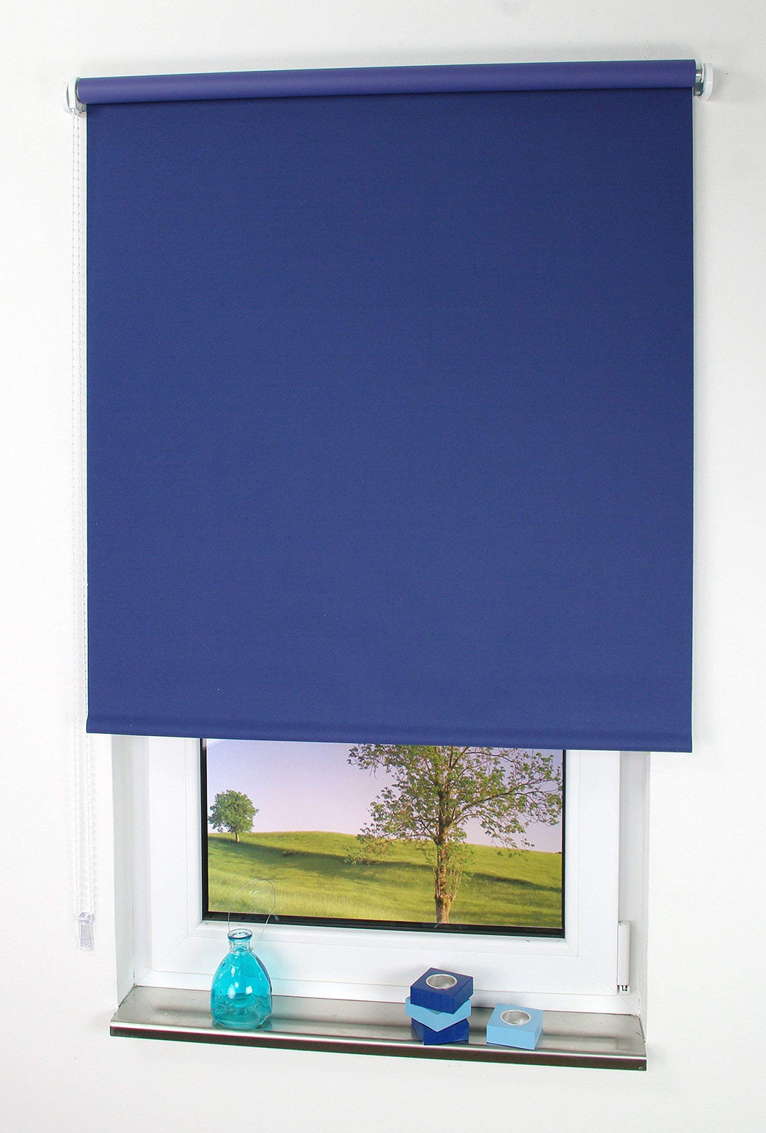 Liedeco Verdunklungsrollo, 62 x 180 cm, unifarben, Schwarz, blau, 062 X 180 cm Blau 062 X 180 cm, Bl