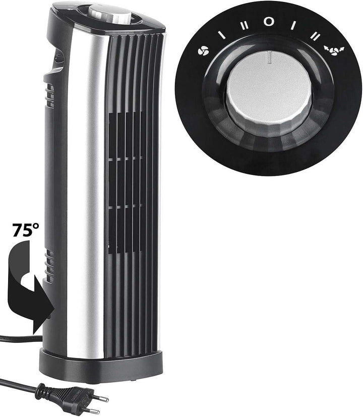 Sichler Haushaltsgeräte Tisch Ventilatoren: Tisch-Säulenventilator mit 75°-Oszillation, 2 Stufen, 24