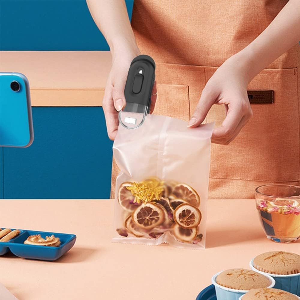 2-in-1 Bag Sealer, Mini-Beutel-Versiegeler, Tragbar Akku-Verschlussgerät für Plastiktüten Beutel Spä