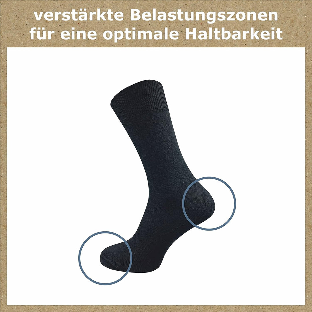 GAWILO Socken aus 100% Baumwolle (10 Paar) | Ohne drückende Naht, mit venenfreundlichem Komfortbund