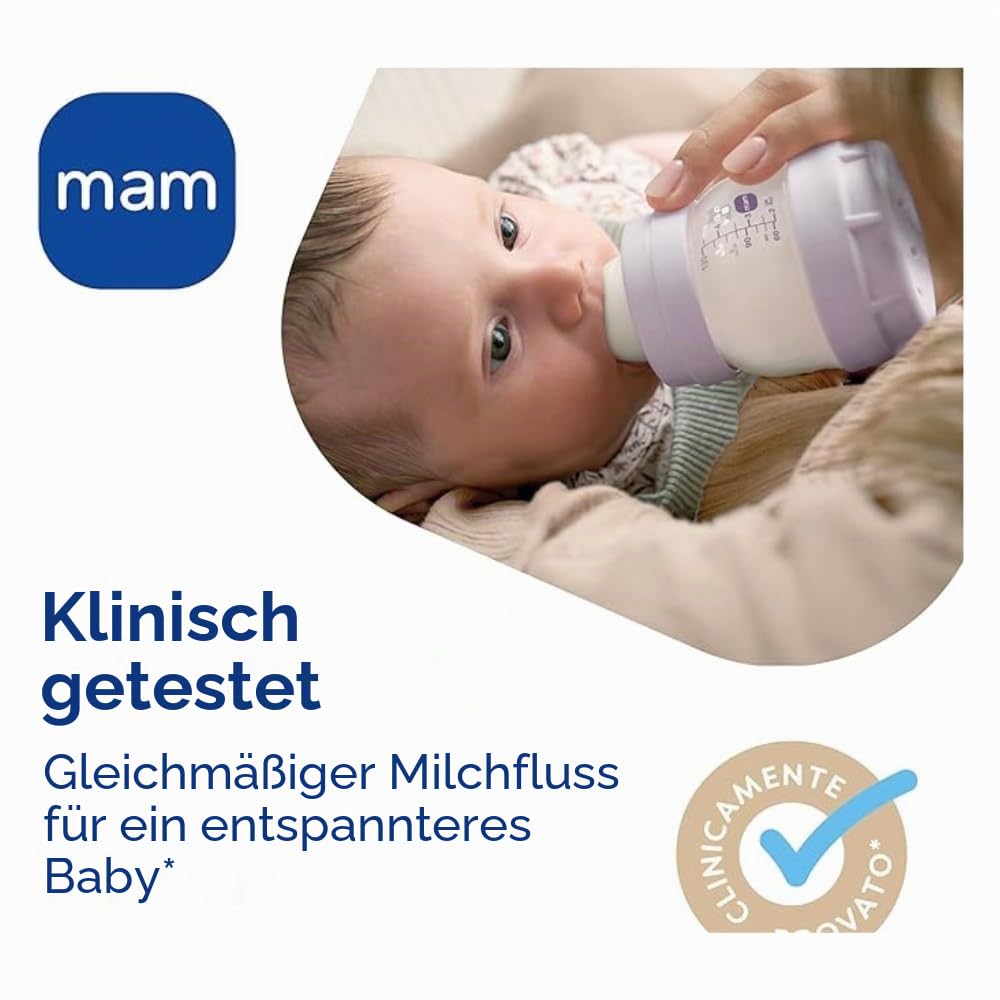 MAM Easy Start Babyflasche 320 ml (2er-Set), Set mit 2 Anti-Kolik-Flaschen zum Stillen, reduziert Lu