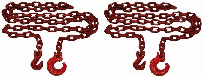 2 + 3 m Forst- und Rückekette 10mm vierkant mit Schling- und Parallelhaken als Spar-Set, Abmessung 8