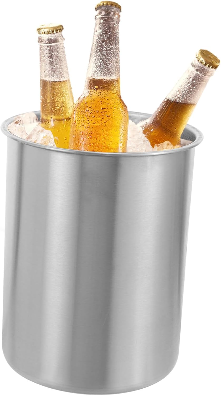 Cabilock Edelstahl Eiswürfelbehälter Eiskühlkübel Für Bar Aufbewahrungshalter Für Wein Und Bier Glat