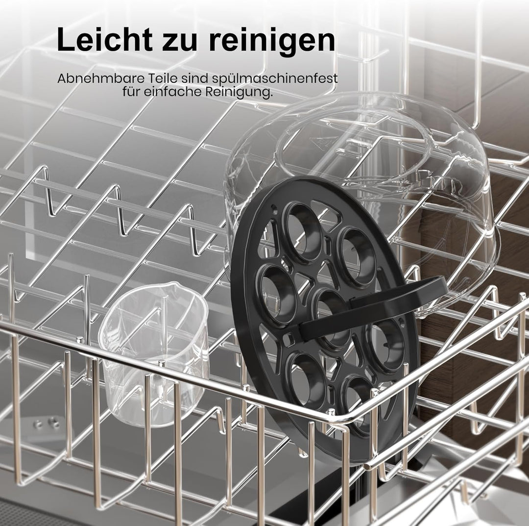 Eierkocher 7 Eier Elektrischer 400W Edelstahl Automatischer Eier Kocher Egg Cooker Kleiner Eierkoche
