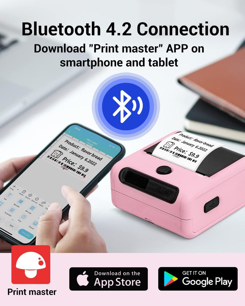 Memoking M200 Etikettendrucker Bluetooth, Beschriftungsgerät Selbstklebend Tragbarer Etikettiergerät