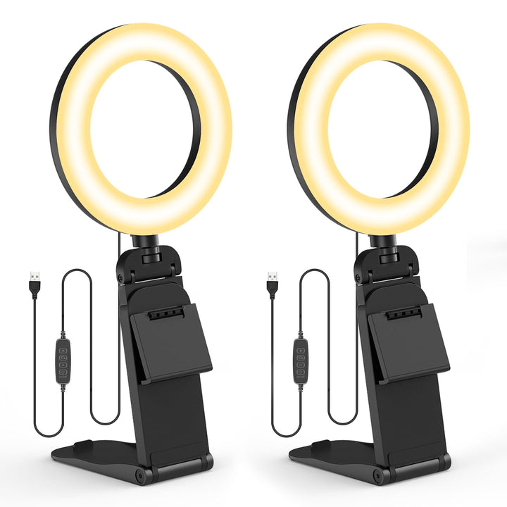 Neueste Ringlicht Laptop PC Videokonferenz Licht 2 Packs,Evershop Ringleuchte 5” Lichtring Monitor T