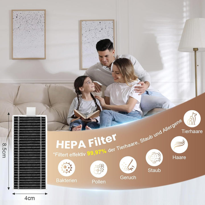 21 Stück Zubehör für Ecovacs X11 OMNICYCLONE Saugroboter, Ersatzteile mit 1 Hauptbürste, 4 Wattefilt