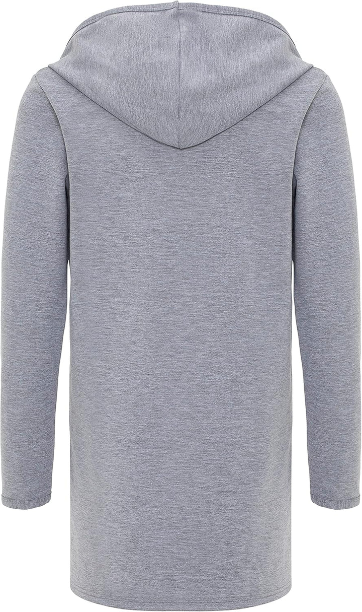 Red Bridge Herren Cardigan Sweater-Jacke Long Cut mit Kapuze M Grau, M Grau