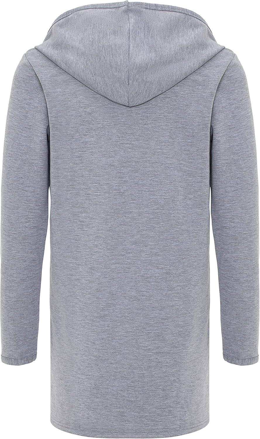 Redbridge Langer Kapuzen-Cardigan Bequemer offener Hoodie für Freizeit und Alltag S Grau, S Grau