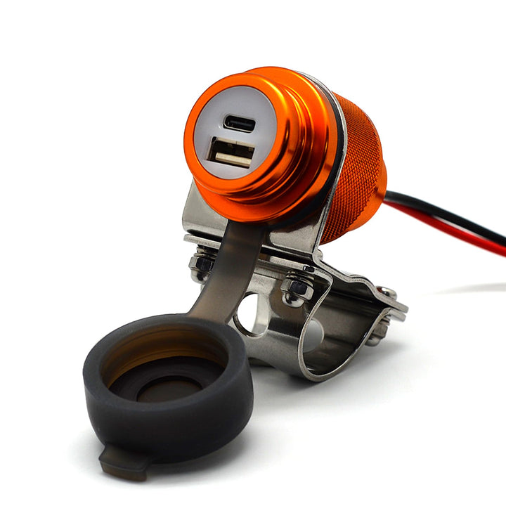 Cliff Top 36 W PD USB-C und QC 3.0 Aluminium Motorrad Lenker USB Ladegerät für 7/8 Zoll und 1 Zoll L